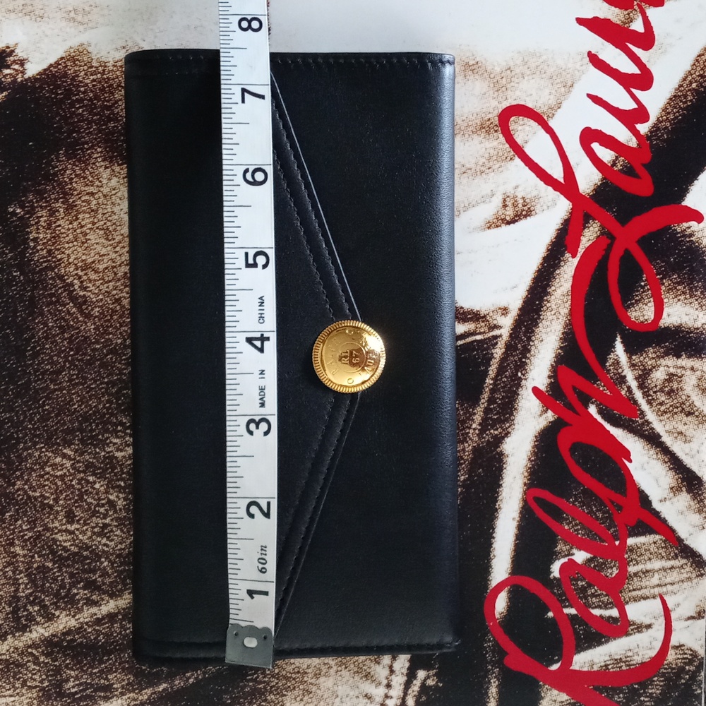 💛HTF Ralph Lauren💛 - Black/Gold Continental Wallet - Picture 12 of 14
